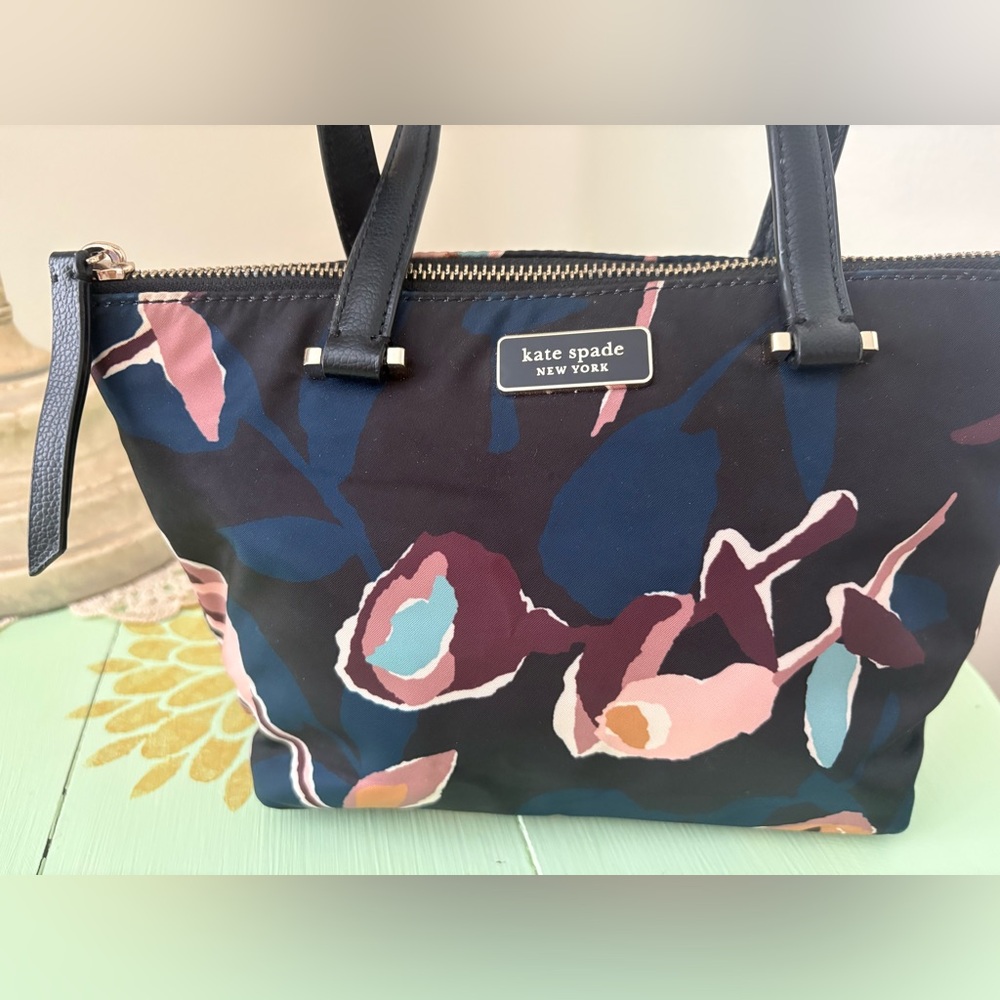 Kate Spade Black, Blue and Pink Floral Tote - Picture 2 of 6